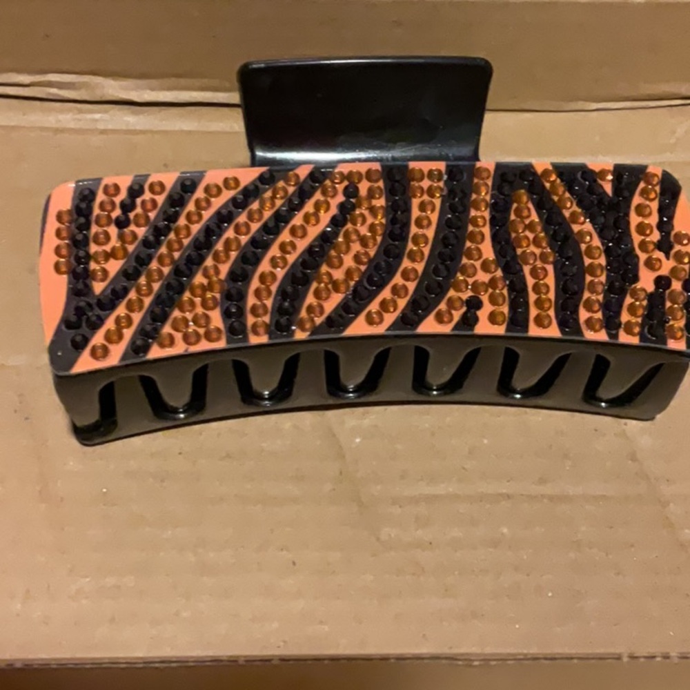Zebra Print Diamond Art Hair Claw Clip Statement Accessory Sealed